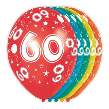 Ballonnen 60 Jaar Metallic 30cm 5st