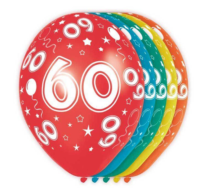 Ballonnen 60 Jaar Metallic 30cm 5st