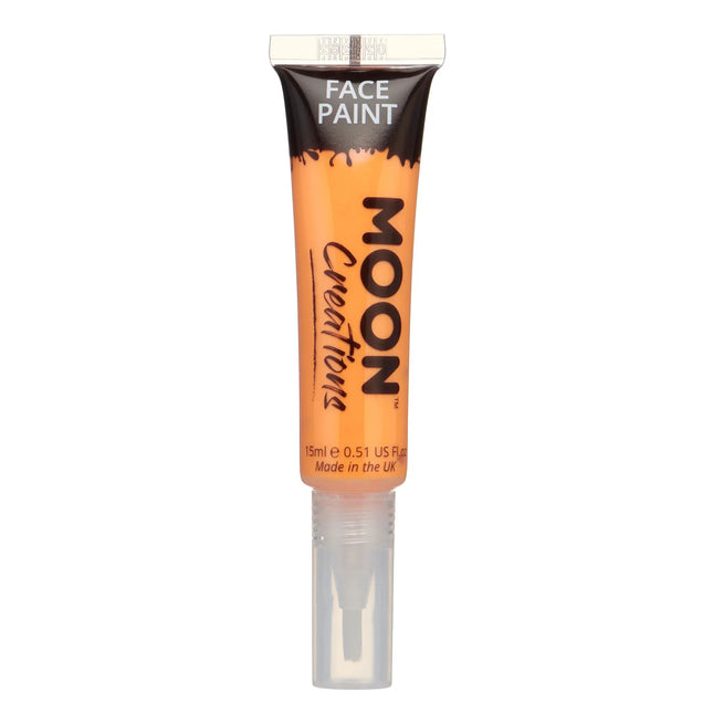 Moon Creations Face Paint met kwast Applicator Orange 15ml