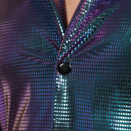 Disco Blouse Metallic Paars Blauw