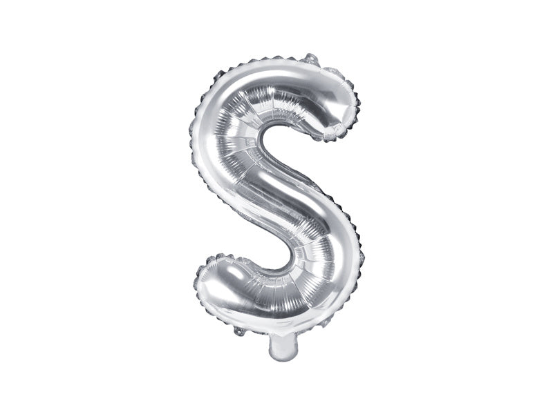 Folie Ballon Letter S Zilver Leeg 35cm