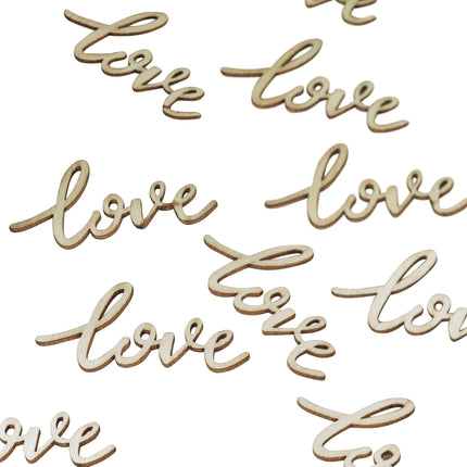 Love Tafelconfetti Hout 5,5cm 25st