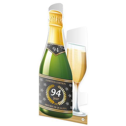 Champagne Kaart 94 Jaar 18cm