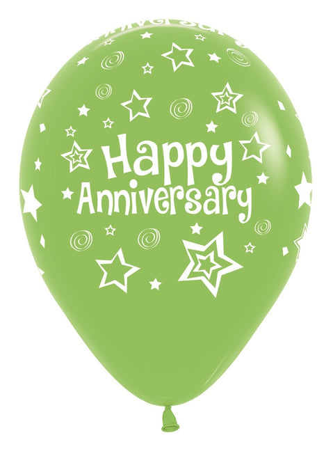 Ballonnen Happy Anniversary Mix 30cm 25st