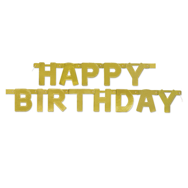 Letterslinger Happy Birthday Goud Metallic 1,2m