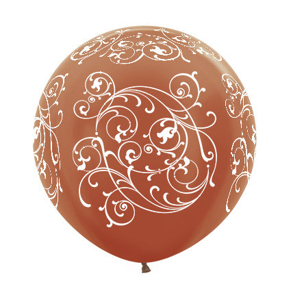 Ballonnen Filigree Metallic Copper 61cm 3st