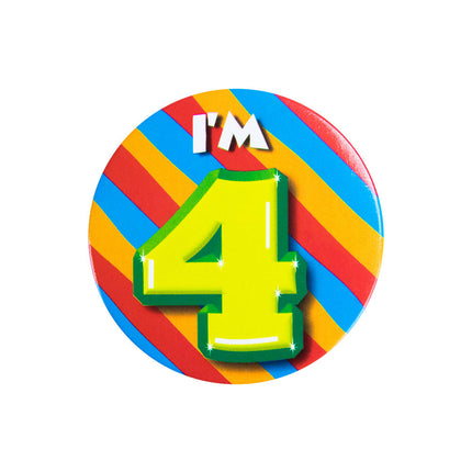 I'm 4 Button 4 Jaar 5,5cm