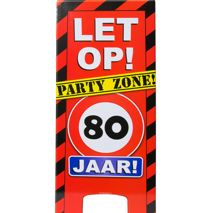 Warning Sign 80 Jaar 62,5cm