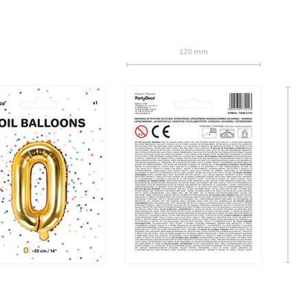 Folie Ballon Letter O Goud Leeg 35cm