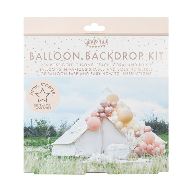 Rose Gouden Ballonnenboog Chroom XL DIY Set