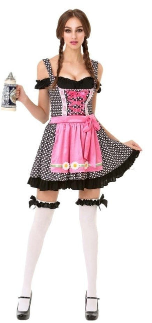 Dirndl Jurk Oktoberfest Zwart Witte Stippen