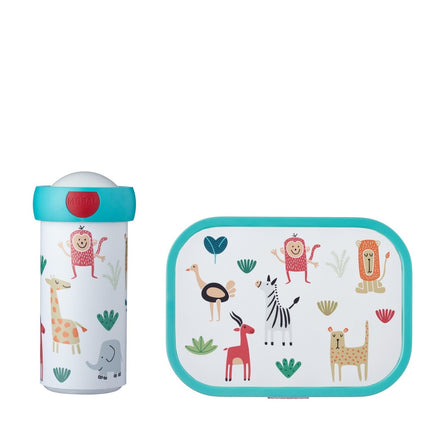 Lunchset Schoolbeker en Lunchbox Animal Friends