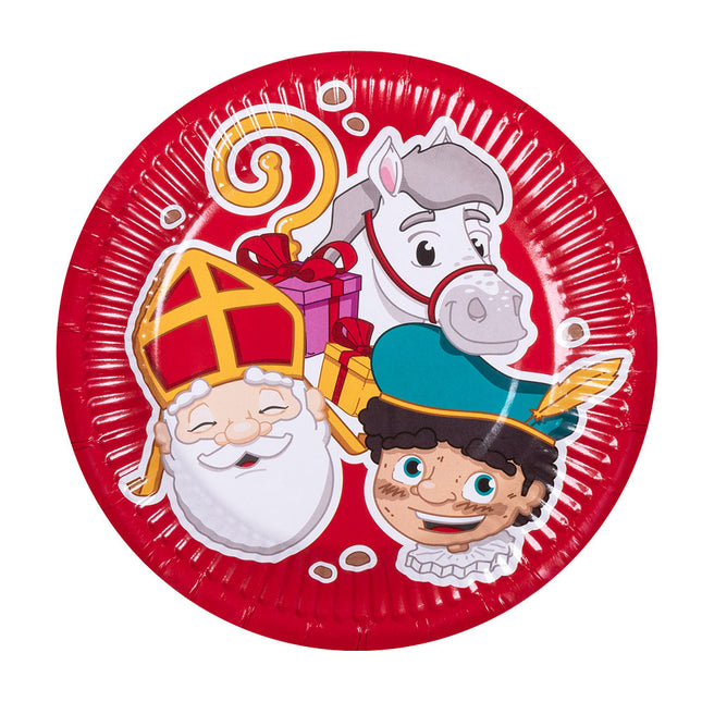 Sinterklaas Borden Papier 18cm 10st