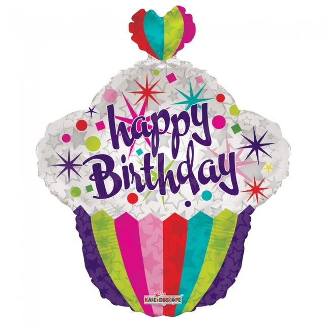 Helium Ballon Cupcake Happy Birthday 56cm leeg