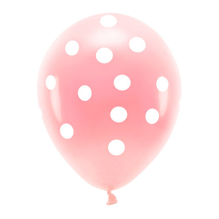 Roze Ballonnen Witte Stippen 33cm 6st