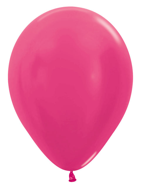 Ballonnen Metallic Fuchsia 30cm 12st