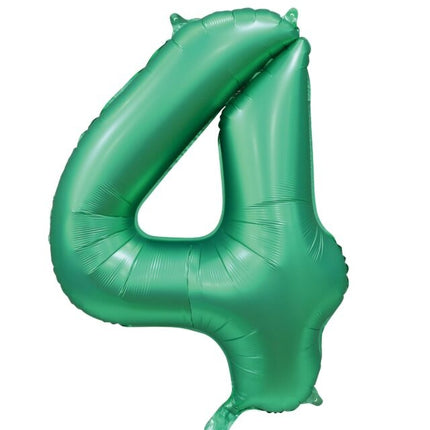 Groene Cijfer Ballon 4 Jaar Glans 86cm