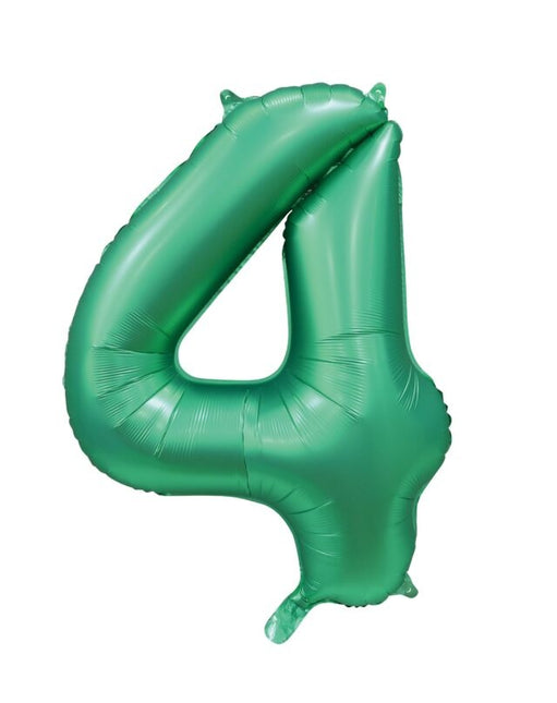 Groene Cijfer Ballon 4 Jaar Glans 86cm