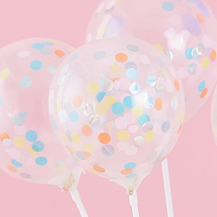 Taarttopper Confetti Ballonnen 12cm 5st