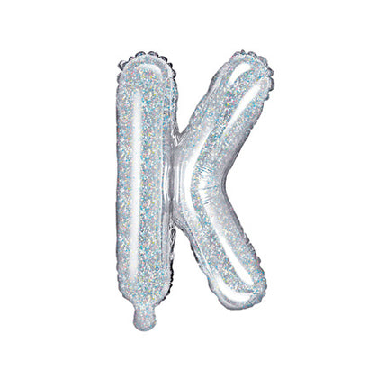 Folie Ballon Letter K Holografisch Leeg 35cm