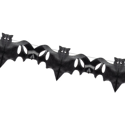 Halloween Slinger Vleermuis Zwart 4m