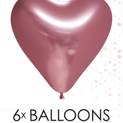 Hartjes Ballonnen Roze 30cm 6st