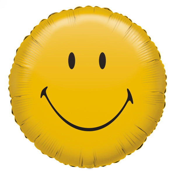 Gele Helium Ballon Smiley Leeg 43cm