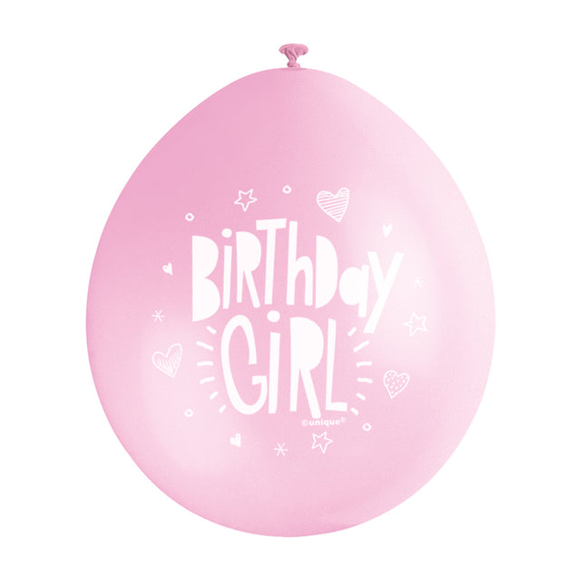 Ballonnen Birthday Girl 28cm 10st