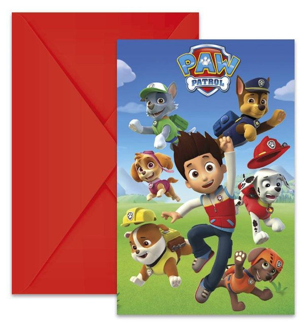 Paw Patrol Uitnodigingen Versiering 6st