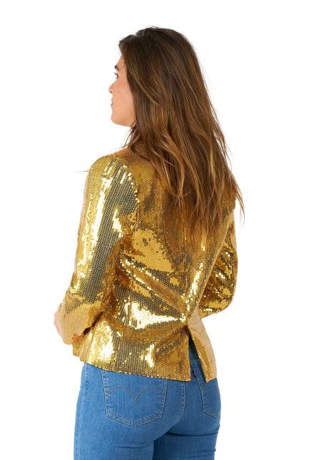 Paillet Goud Blazer Dames Suitmeister