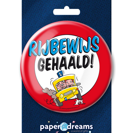 Button Rijbewijs Gehaald 10,2cm