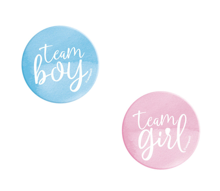 Gender Reveal Buttons Team Boy En Team Girl 3cm 10st