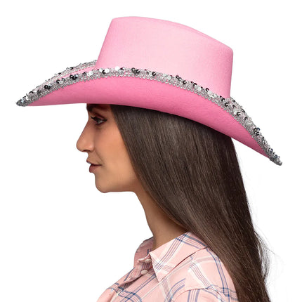 Roze Cowboyhoed Glitters