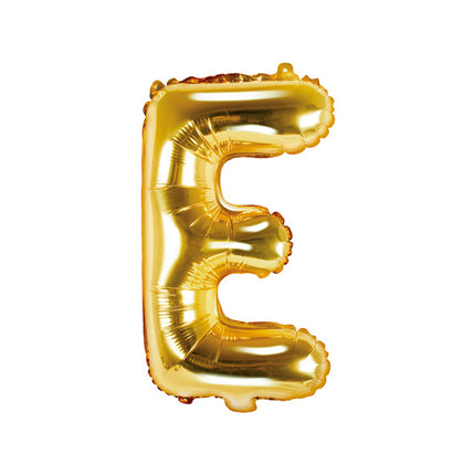 Folie Ballon Letter E Goud Leeg 35cm