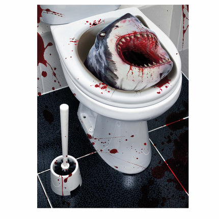 Halloween Decoratie Wc Haai