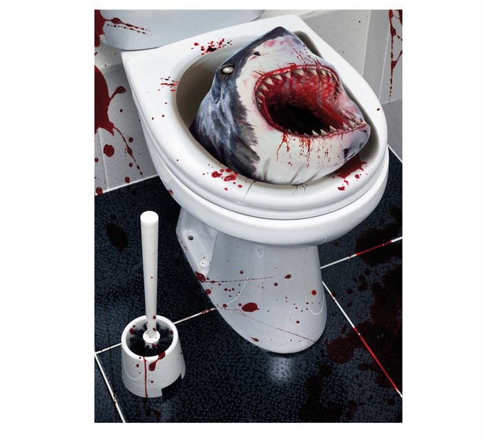 Halloween Decoratie Wc Haai