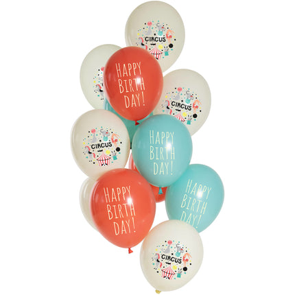 Happy Birthday Ballonnen Circus 33cm 12st