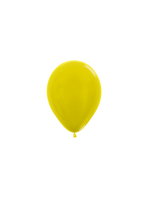 Ballonnen Metallic Yellow 12cm 50st