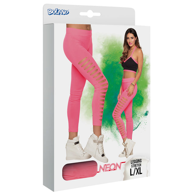 Neon Roze Legging Gaten L-XL