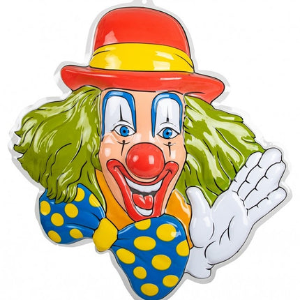 Wanddecoratie Clown Groen Haar 50cm