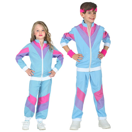 Neon 80S Trainingspak Fout Zwart Kind