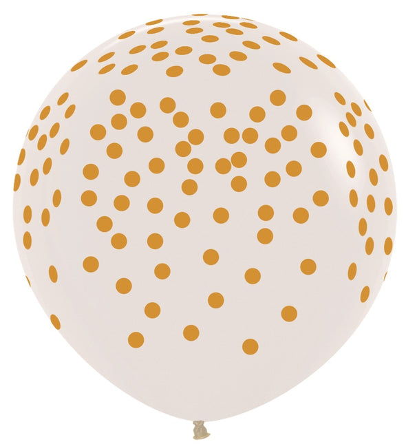 Ballonnen Confetti Gold Print Clear 91cm 2st