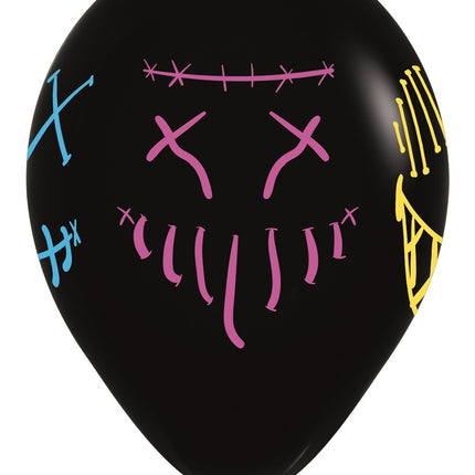 Ballonnen Masks Neon Ink Black 30cm 25st