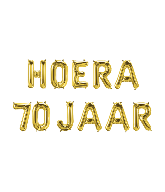 Gouden Ballonnen Set 70 Jaar Hoera 1,9m