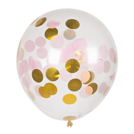 Goud Roze Confetti Ballonnen 30cm 5st