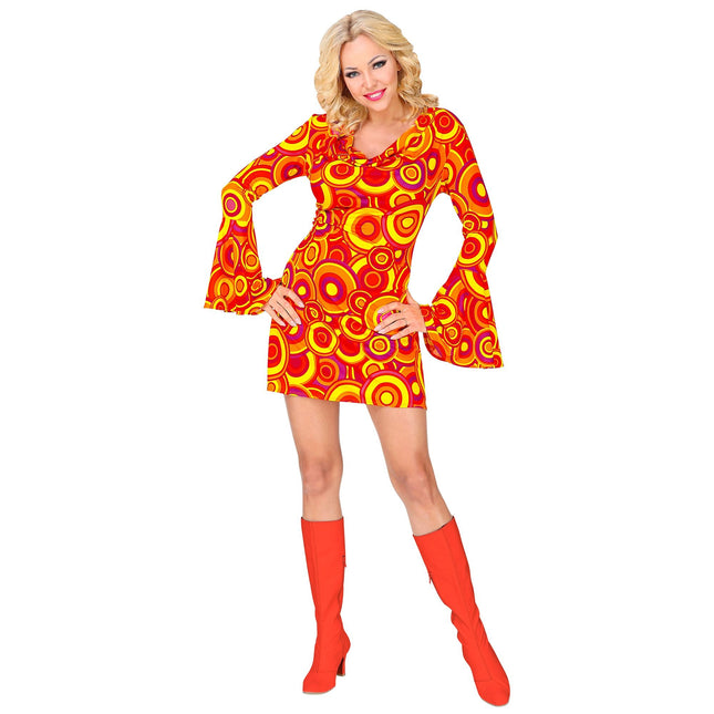 Disco 70S Jurk Oranje Dames