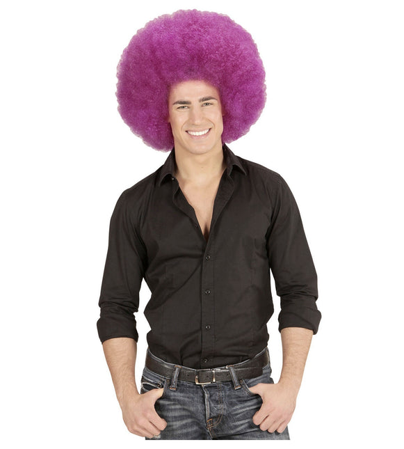 Paarse Pruik Afro Extra Groot