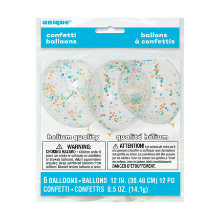 Confetti Ballonnen Gekleurd 30,5cm 6st