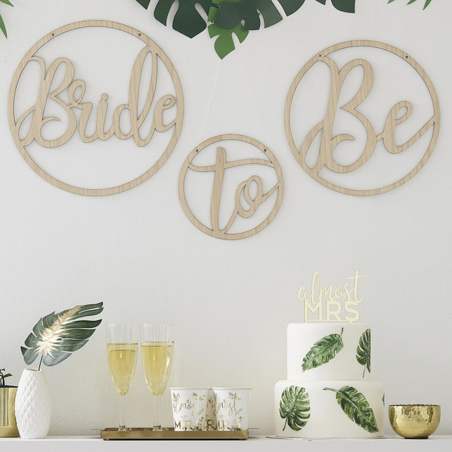 Hangdecoratie Bride To Be Hoepels Hout 3st