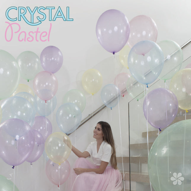 Ballonnen Crystal Pastel Lilac 350 30cm 50st